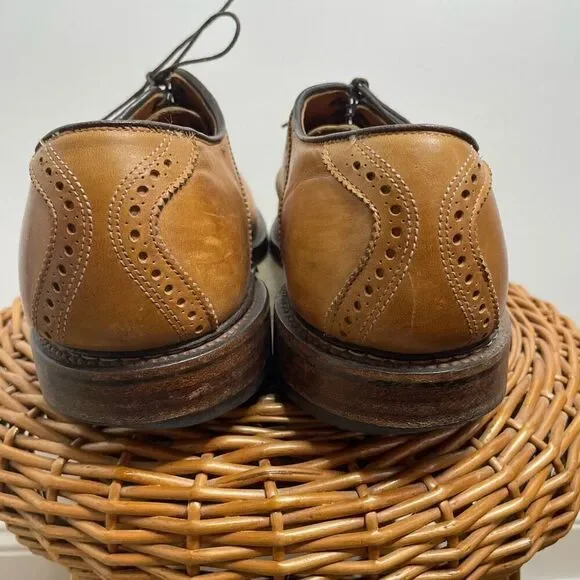 Allen Edmonds Shelton Walnut Rubber Sole Saddle Oxford Lace Up Dress Shoes 9.5 - Picture 6 of 8